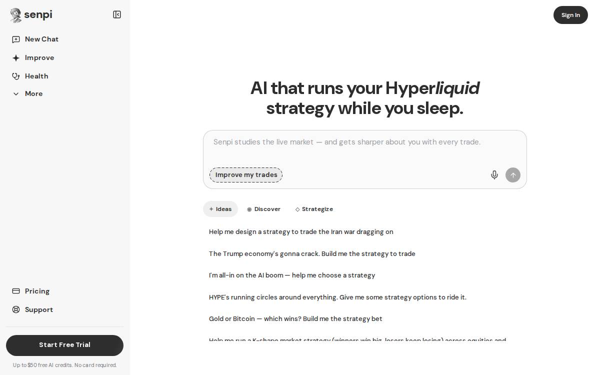 Senpi website preview