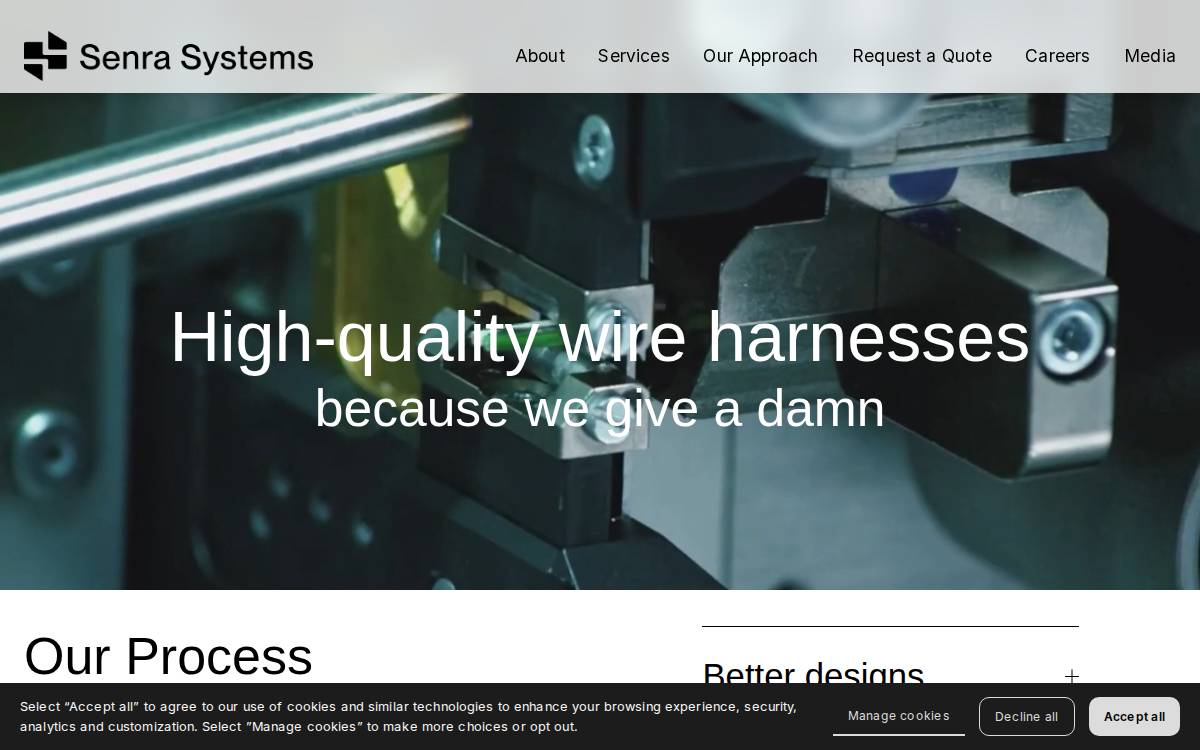 Senra Systems website preview