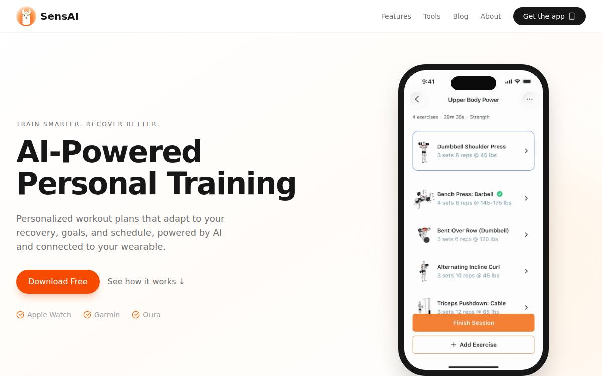 SensAI website preview