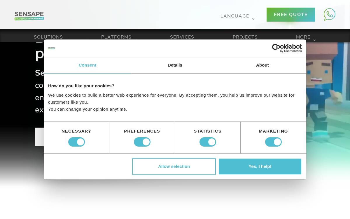 Sensape website preview