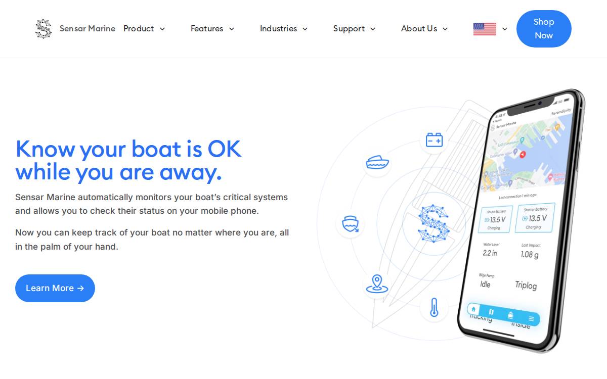 Sensarmarine website preview