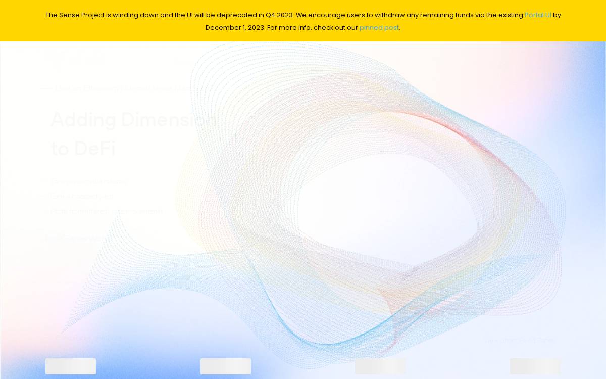 Sense Fixed-income protocol website preview