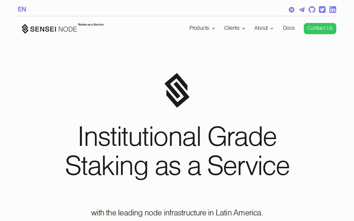 Sensei Node website preview