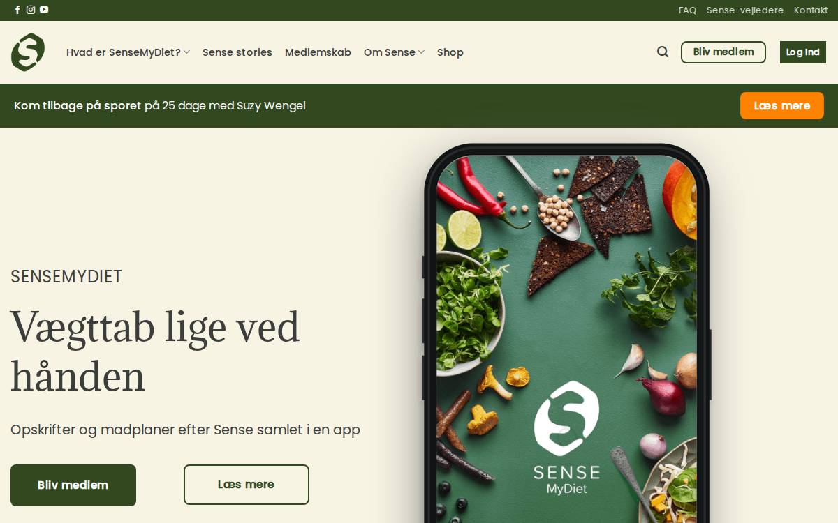 Sensemydiet website preview