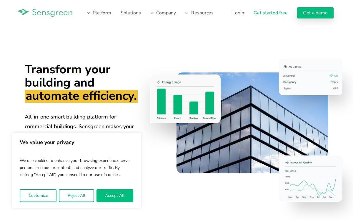Sensgreen website preview