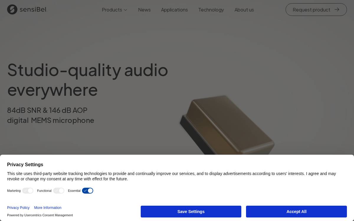 sensiBel website preview