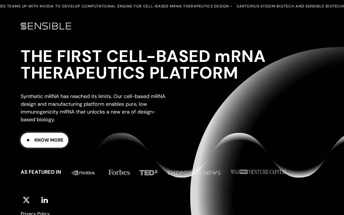 Sensible Biotechnologies website preview