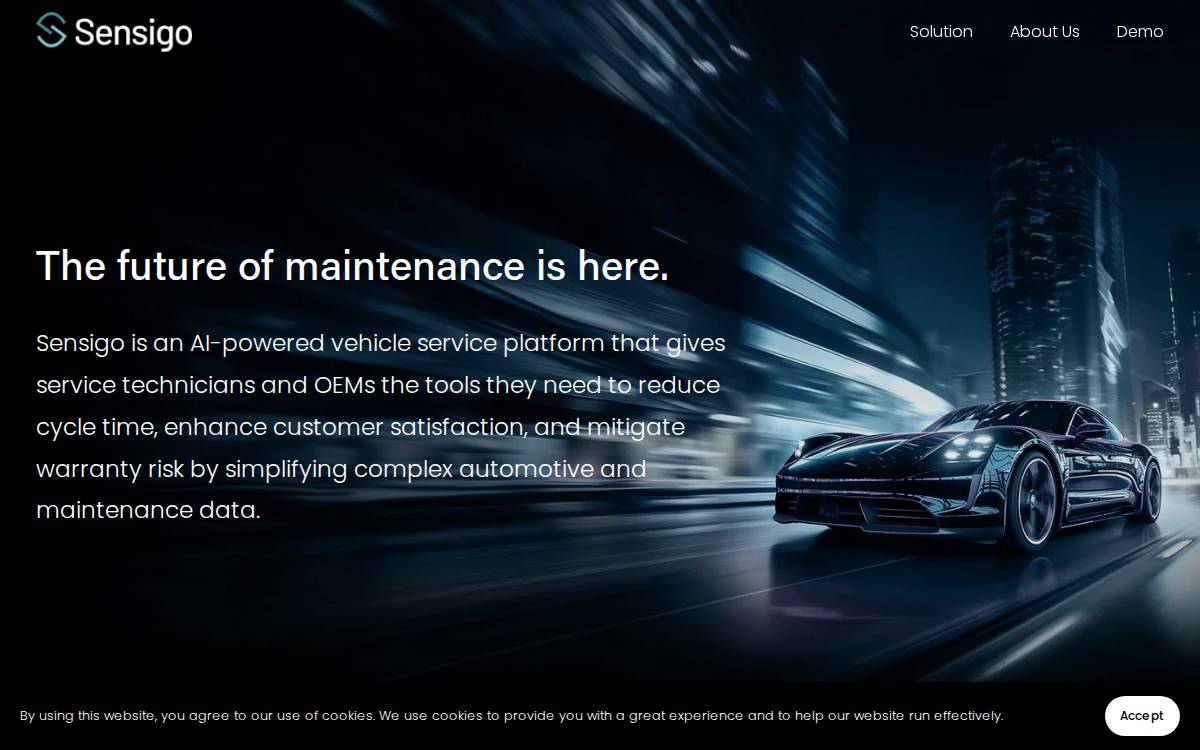 Sensigo website preview