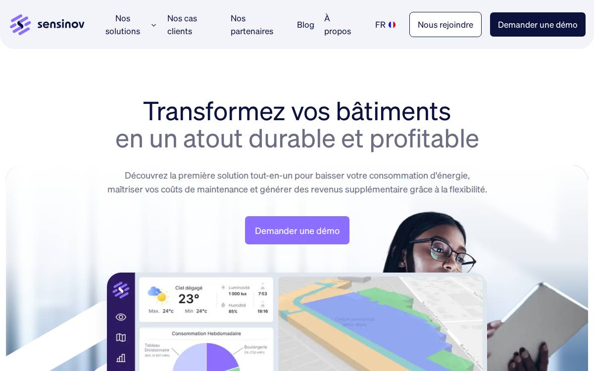 Sensinov website preview