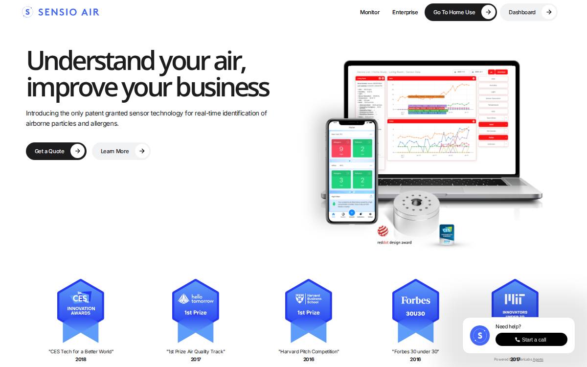 Sensio Air Inc website preview