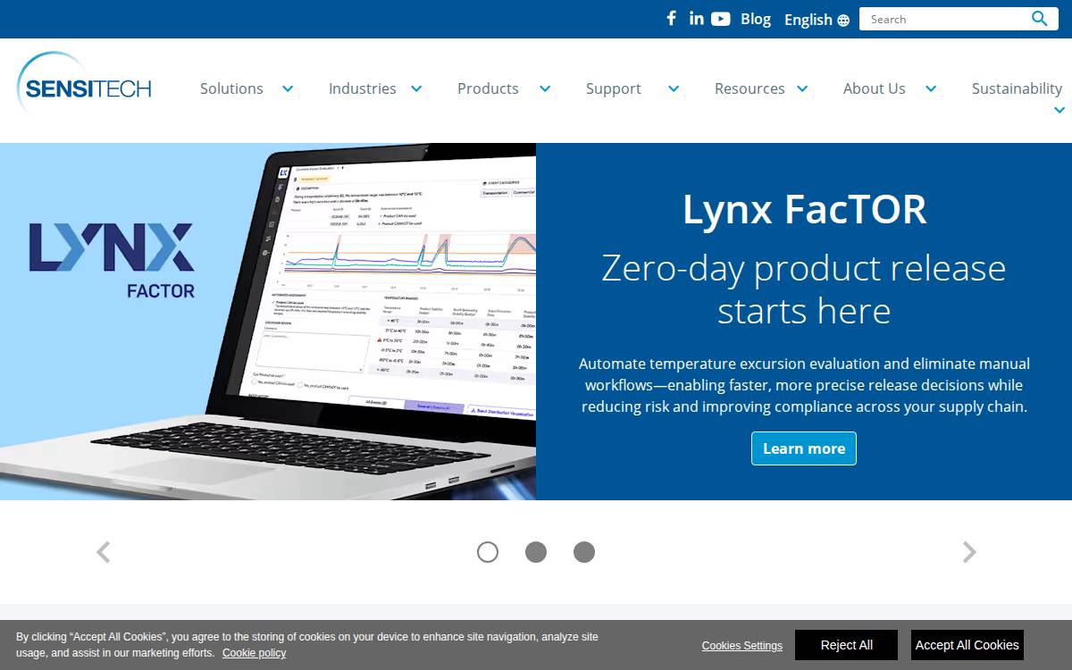 Sensitech website preview