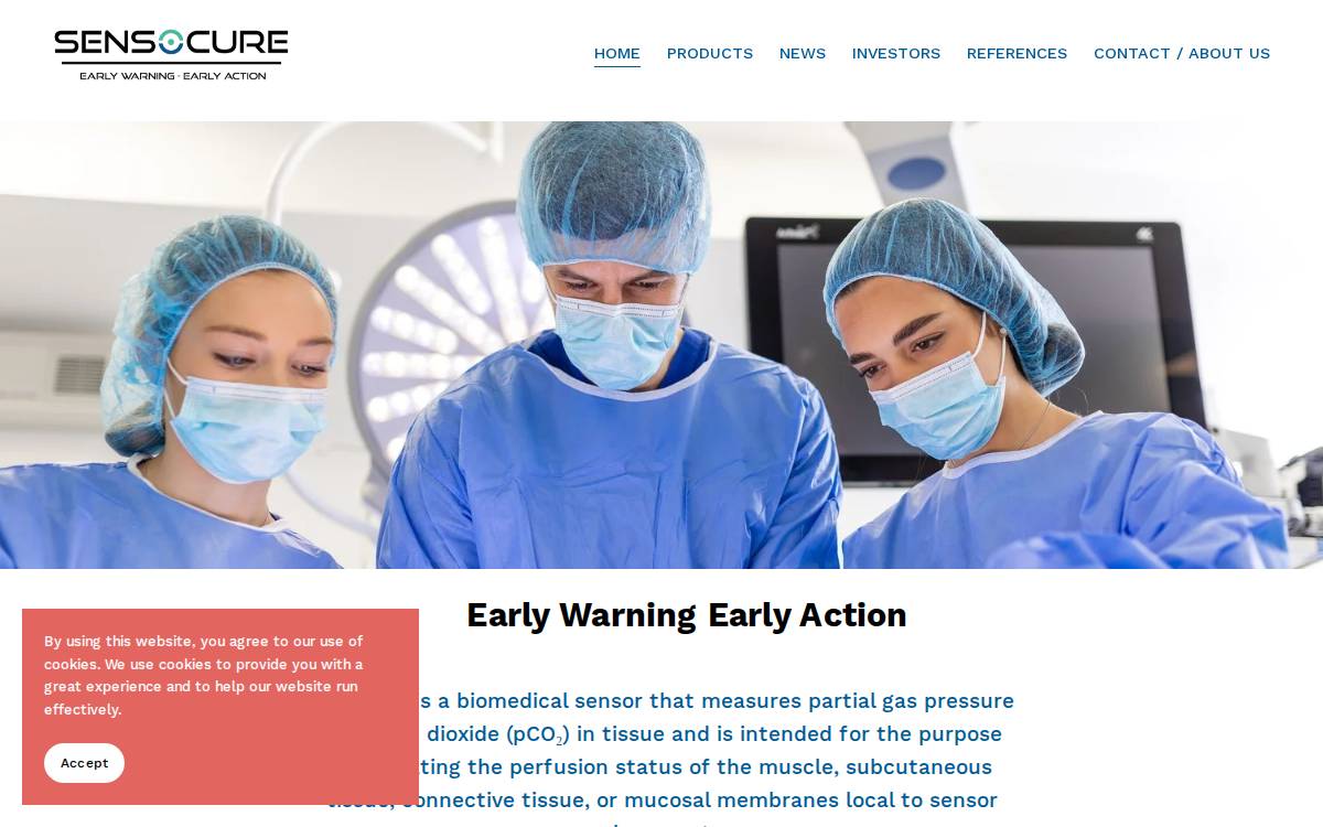 Sensocure website preview