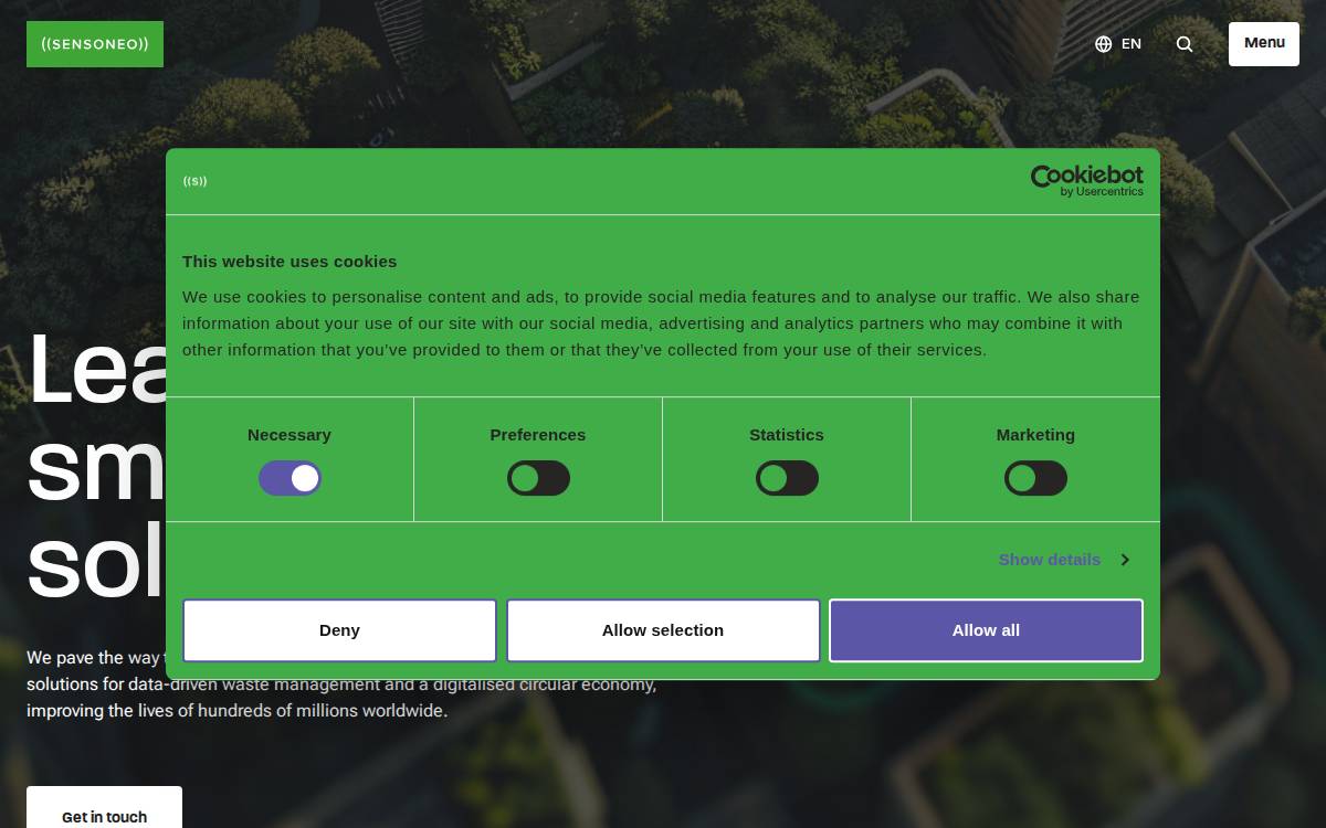 Sensoneo website preview