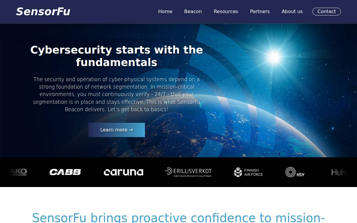 Sensorfu website preview