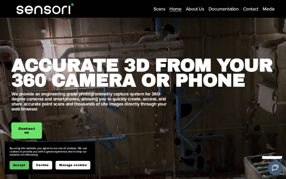 Sensori website preview