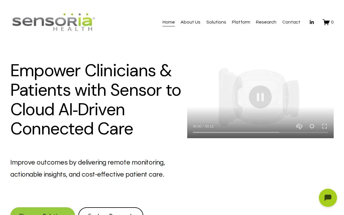 Sensoria Health website preview