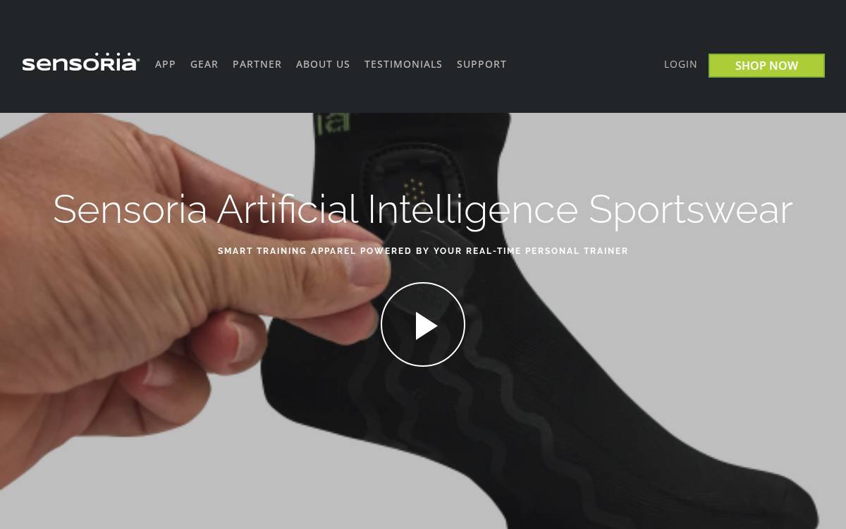 Sensoria Inc website preview
