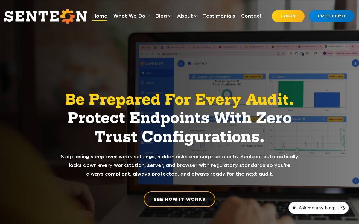 Senteon website preview