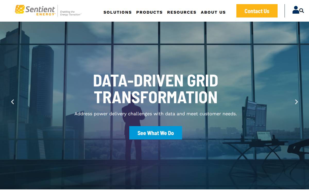 Sentient Energy website preview
