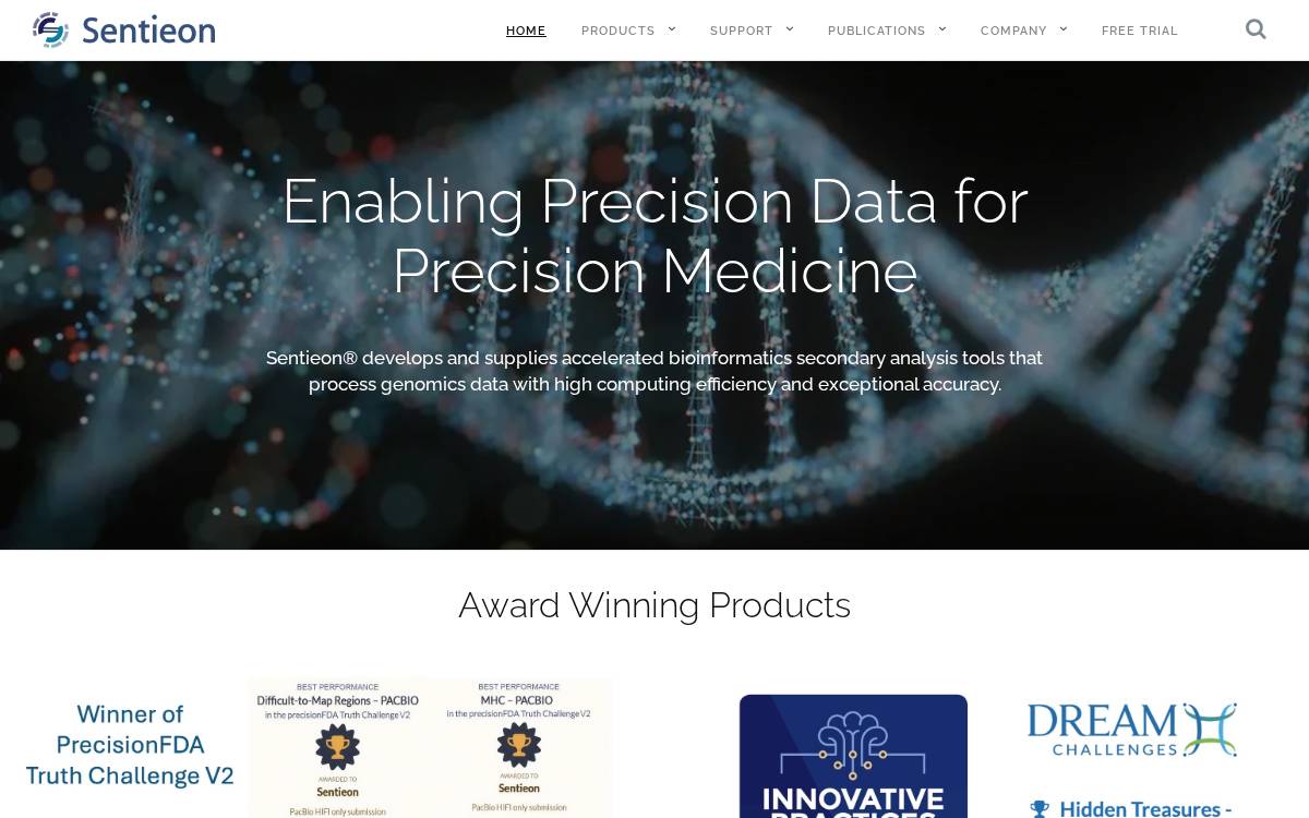 Sentieon website preview