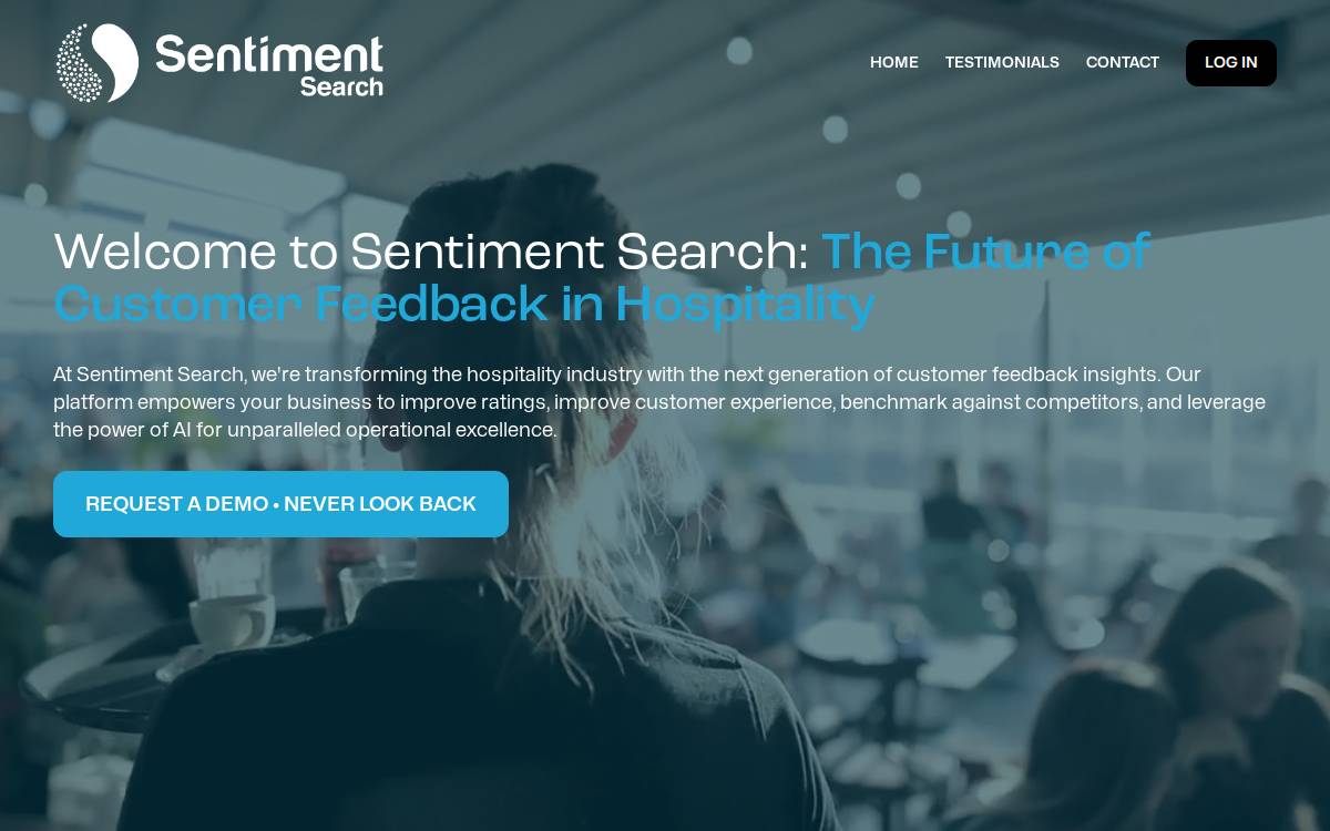 Sentiment Search website preview