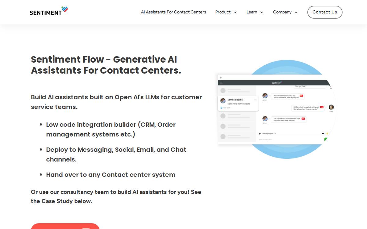 Sentiment website preview