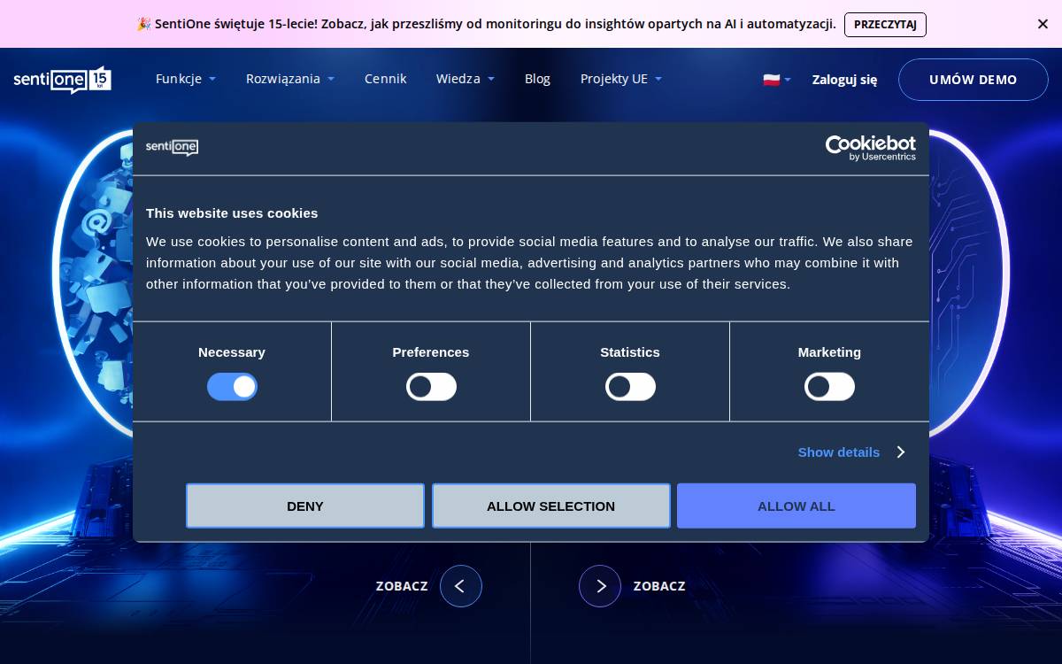 SentiOne website preview
