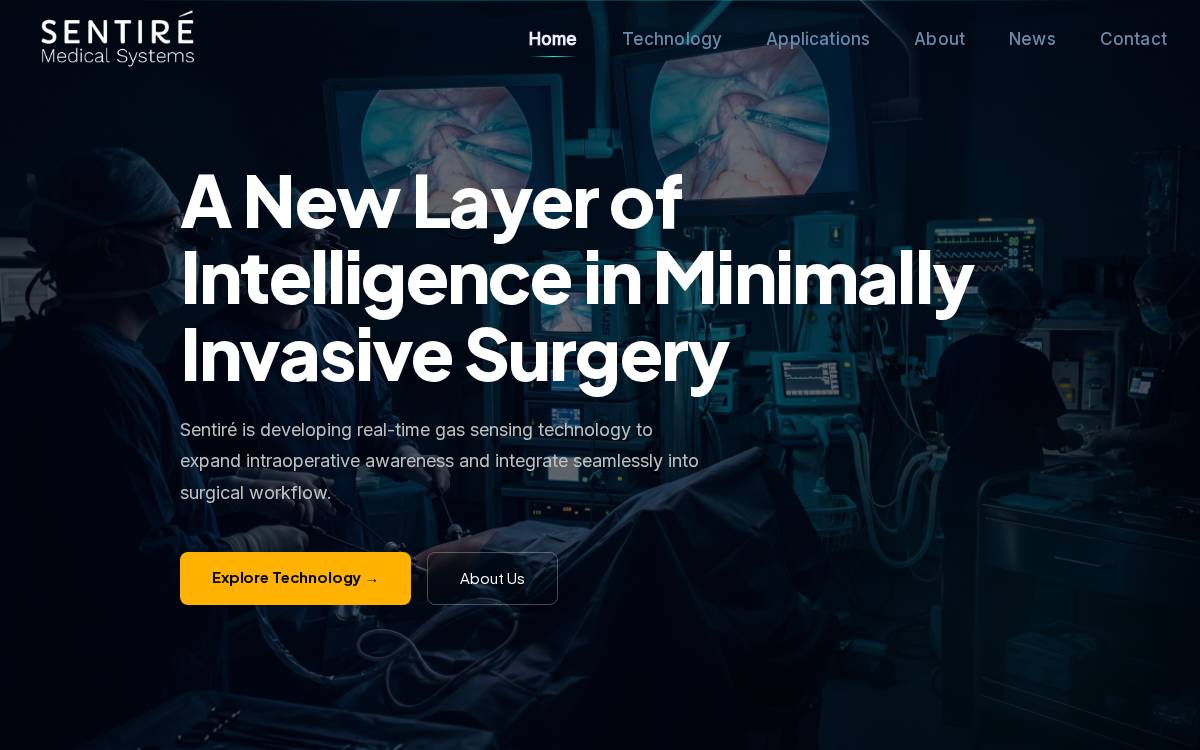 Sentire Medical Systems website preview