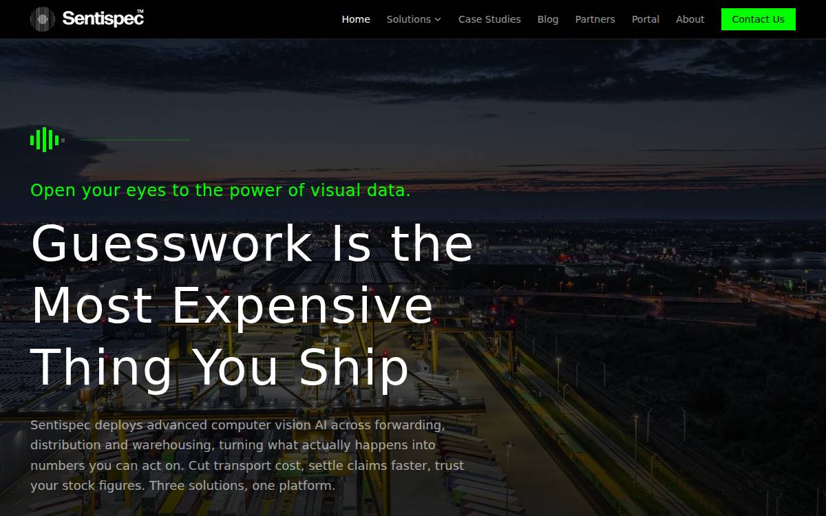 Sentispec website preview