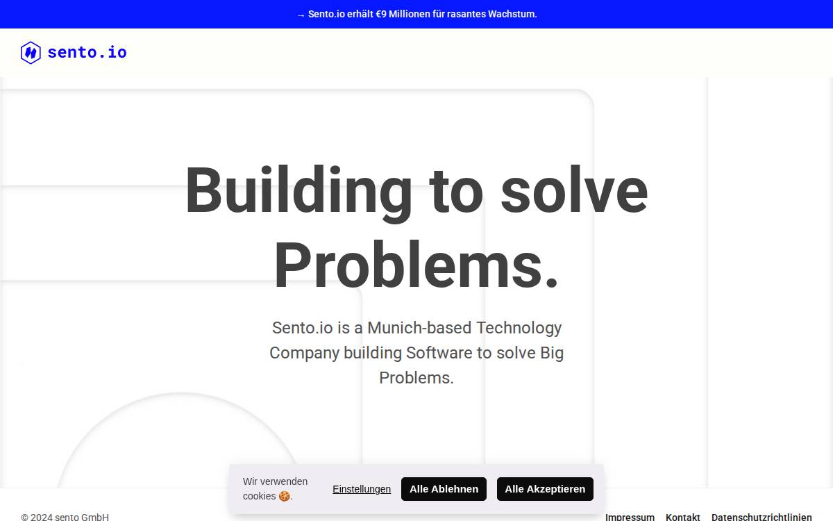 Sento website preview