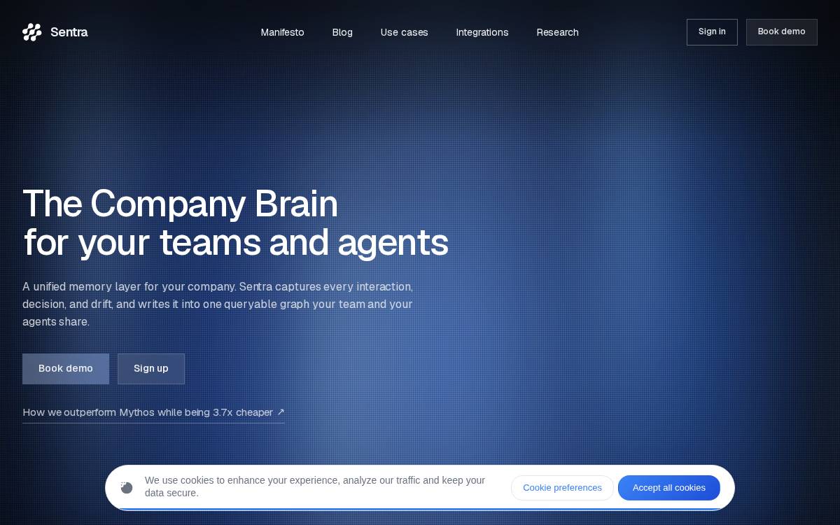 Sentra website preview