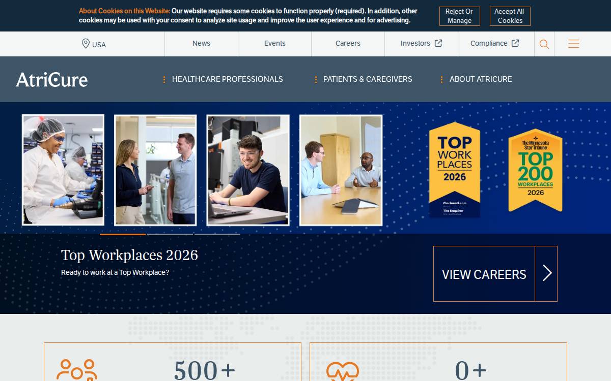 SentreHeart website preview