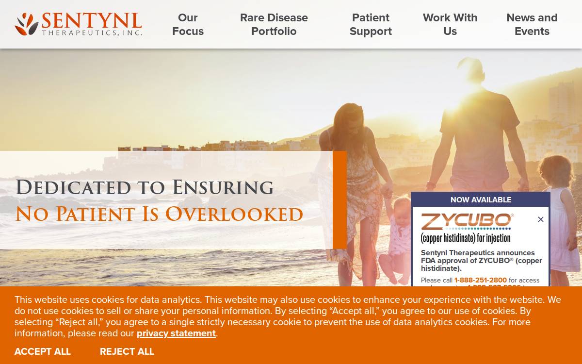 Sentynl website preview