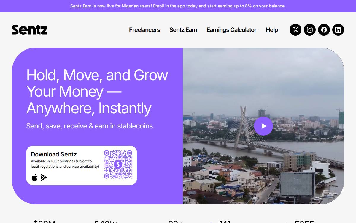 Sentz website preview