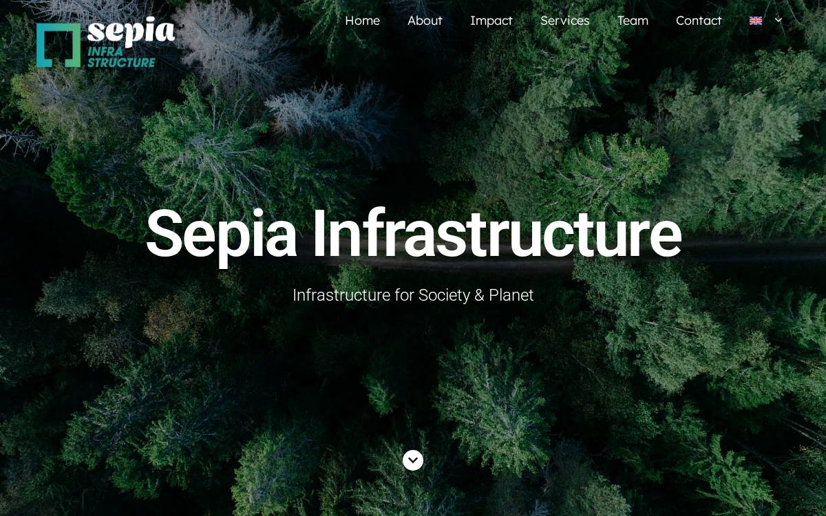 Sepia INFRASTRUCTURE and VENTURE CAPITAL website preview