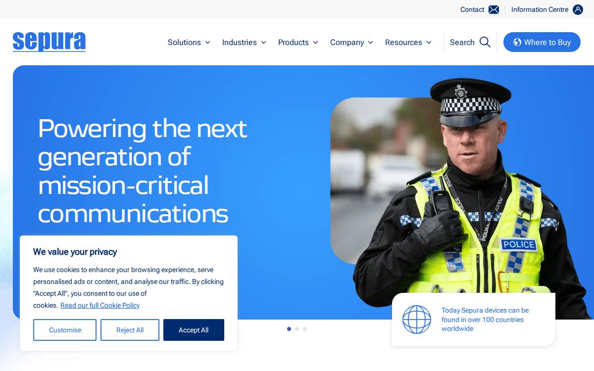 Sepura website preview