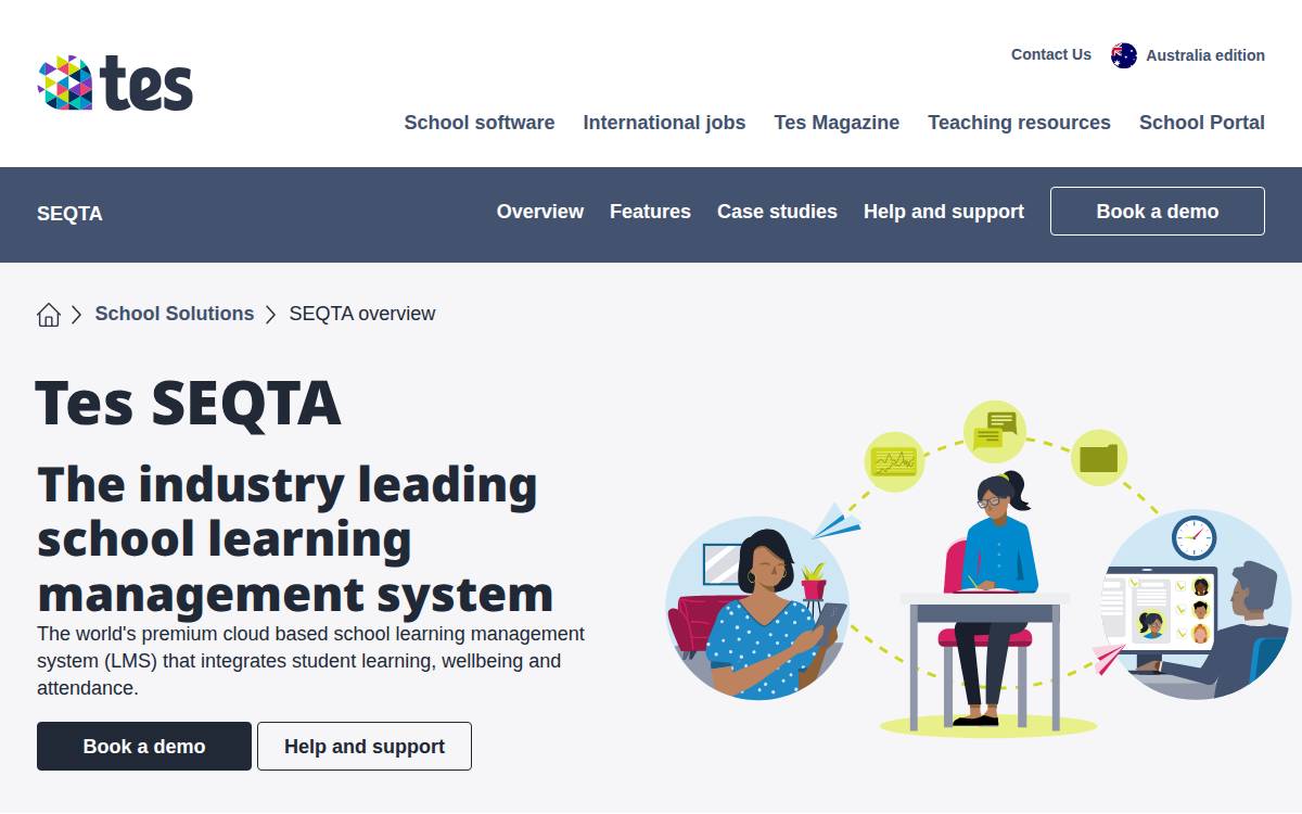 SEQTA website preview