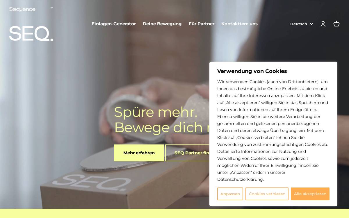 Sequence website preview