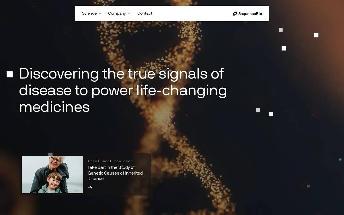 Sequence Bio website preview