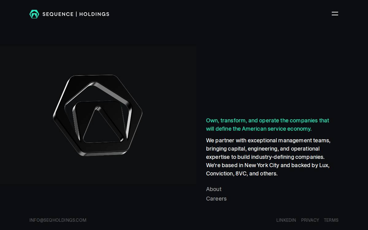 Sequence Holdings website preview