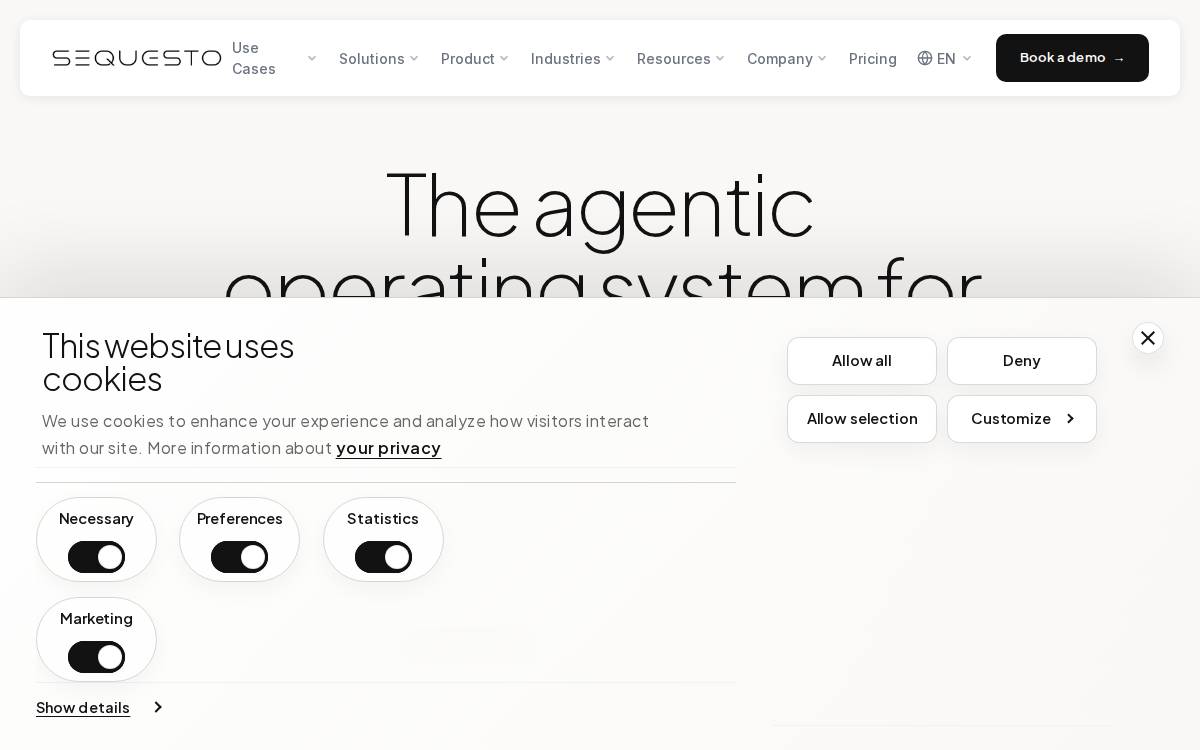 Sequesto website preview