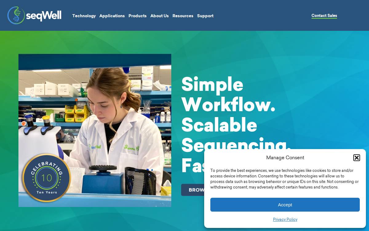 seqWell website preview