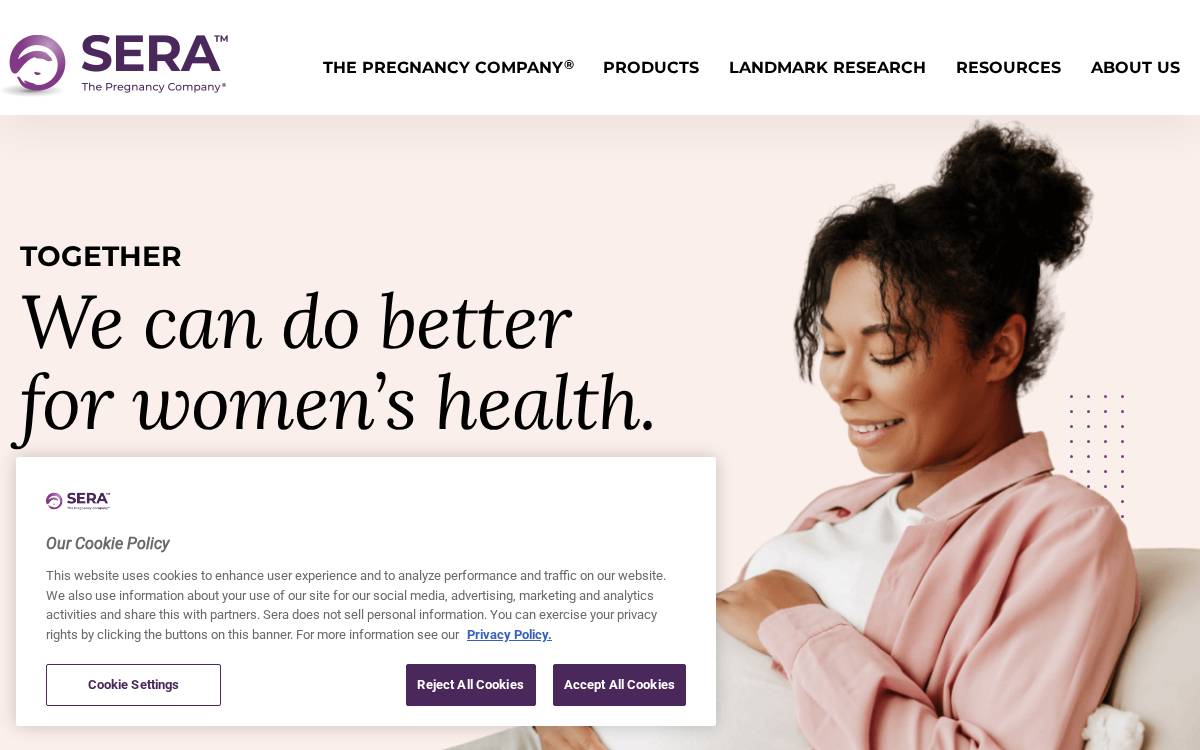 Sera Prognostics website preview