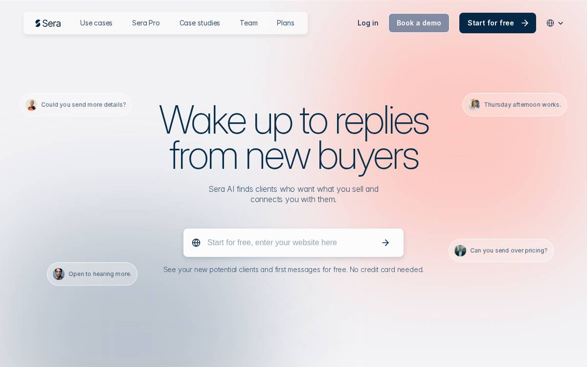 Seraleads website preview