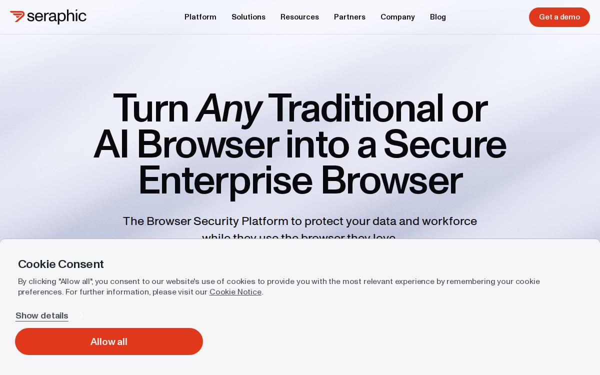 Seraphic Security website preview