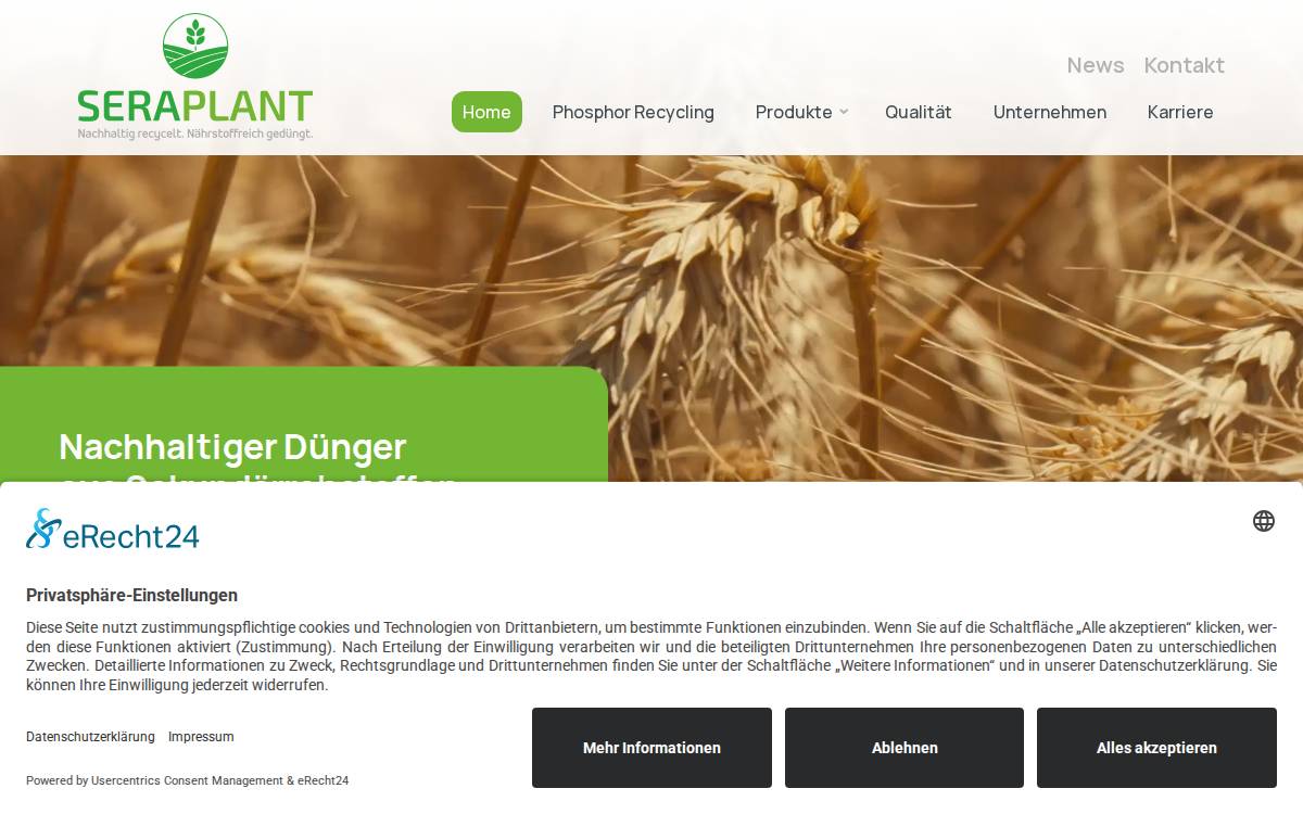 Seraplant Gmbh website preview
