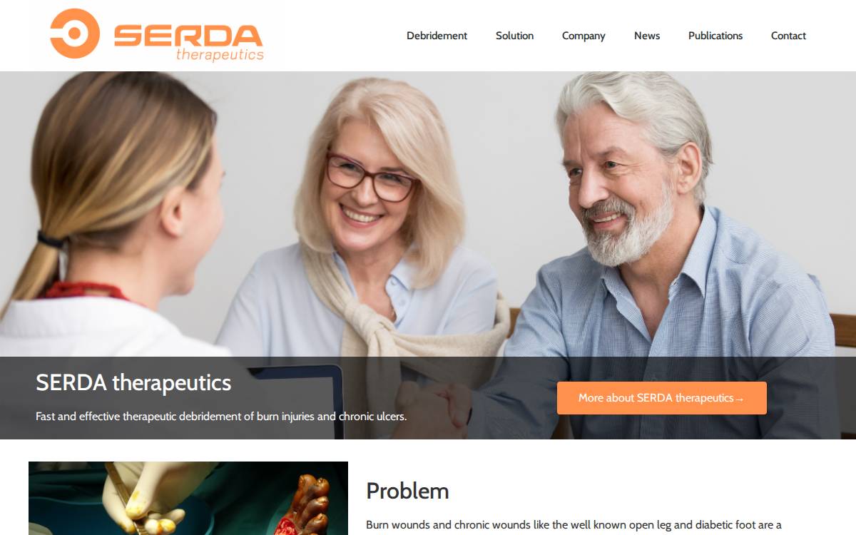 Serda Therapeutics website preview