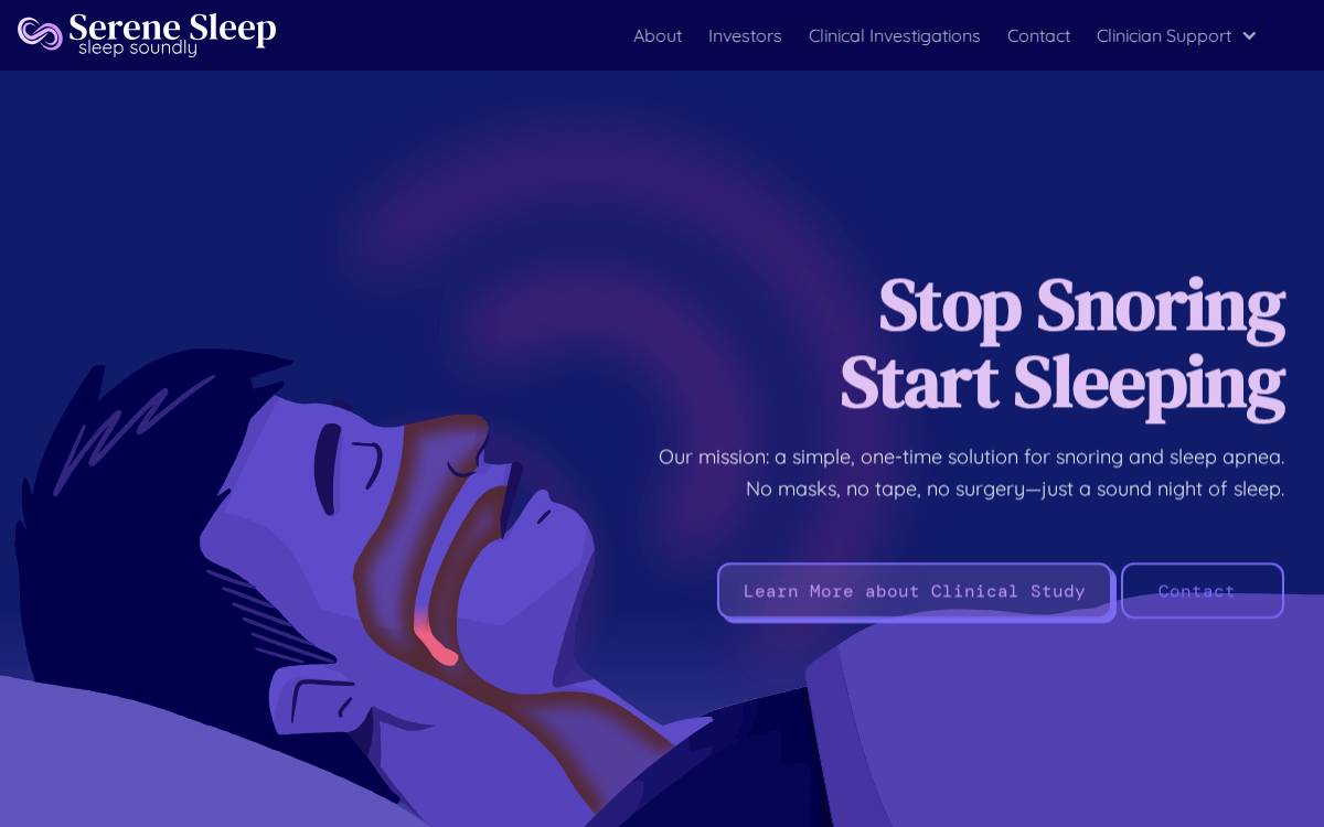 Serene Sleep website preview