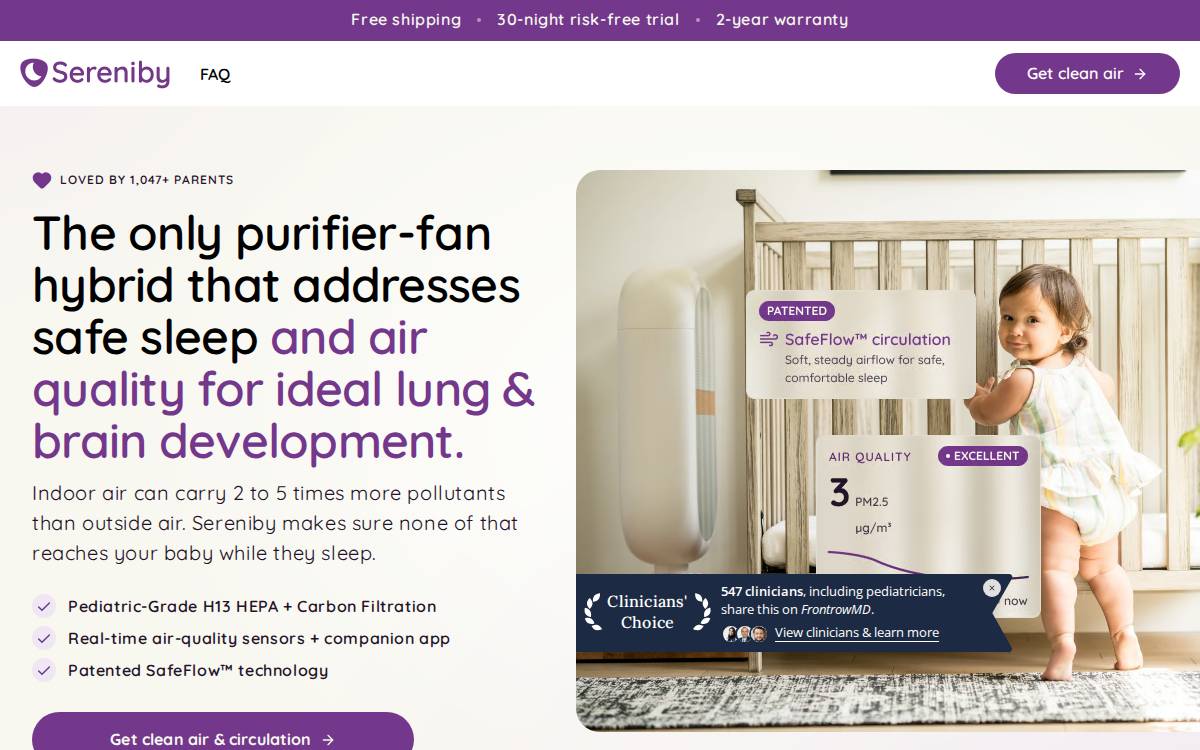 Sereniby website preview