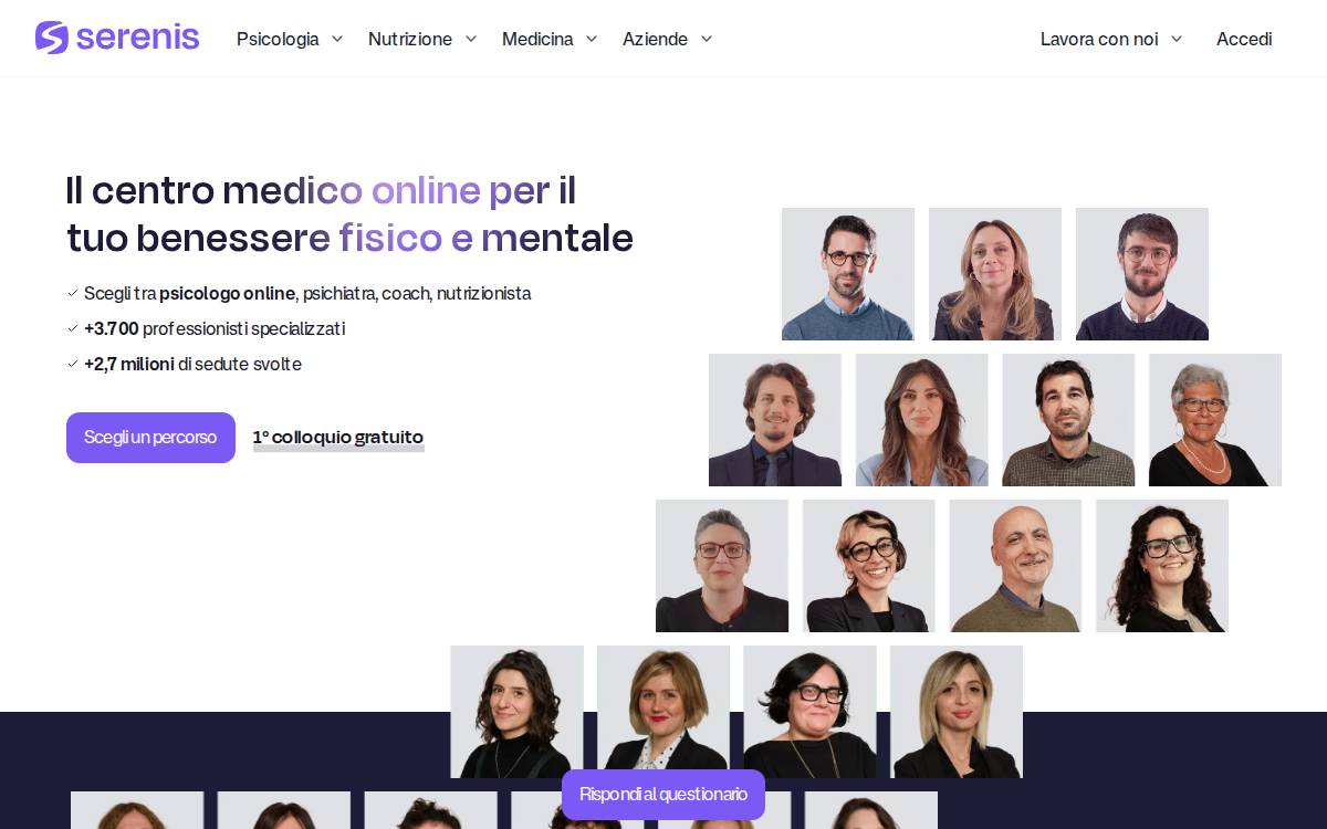 Serenis website preview